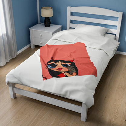 Devilish ImJustAGirl💅🏻🎀🫧~ Velveteen Plush Blanket