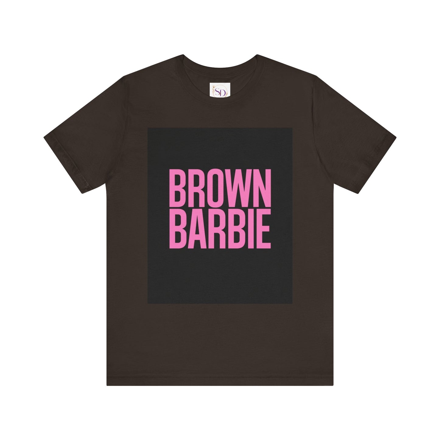 Trendy Unisex Tee - Brown Barbie Graphic T-Shirt for Fashion Lovers, Casual Wear, Gifts for Friends, Birthday, Summer Fun
