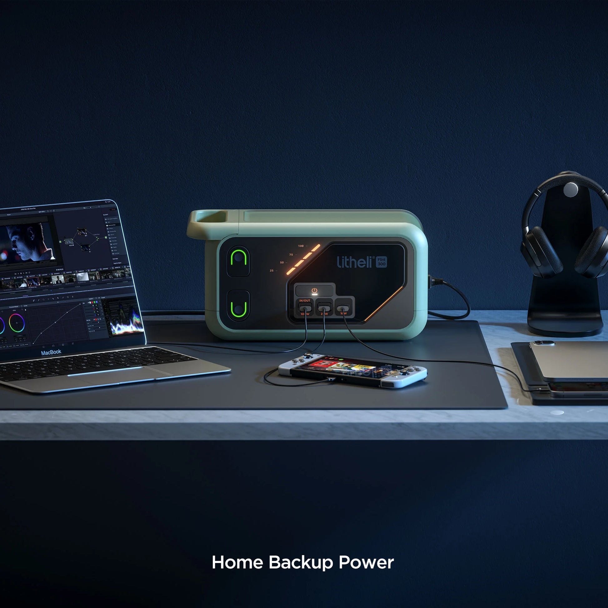 Portable Power Station B300SE Solar Generator, 288Wh Backup Lithium Battery, 300W Pure Sine Wave AC Outlets with 100W PD Fast Charging