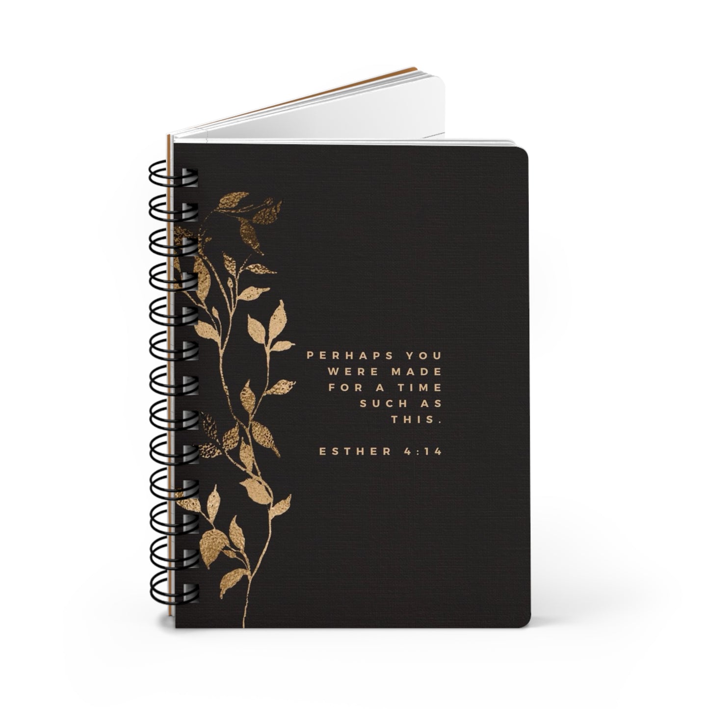 Gold & Black Christian Spiral Bound Journal