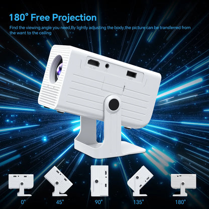 Mini Projector 1080P Support Portable Movie Projector for Indoor & Outdoor Projection Compatible with TV Stick/Hdmi