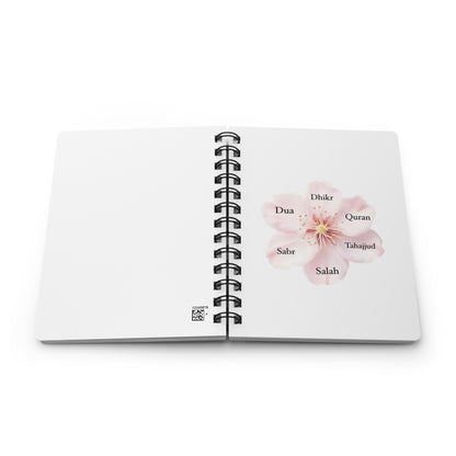 Inspirational Floral Spiral Bound Journal with Islamic Reminders, Beautiful Diary for Reflection, Gift for Ramadan, Daily Planner,