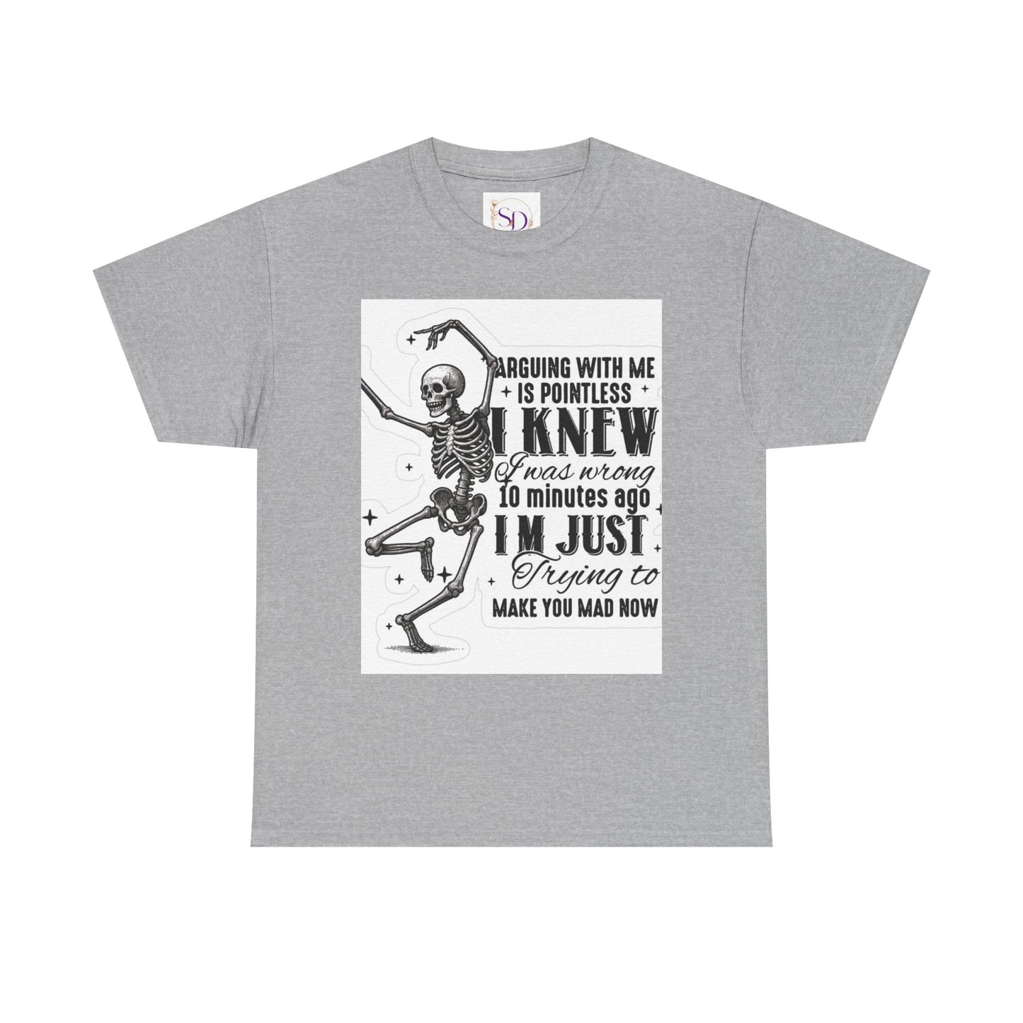 Skeleton Humor Unisex Heavy Cotton Tee - Perfect for Halloween and Casual Wear