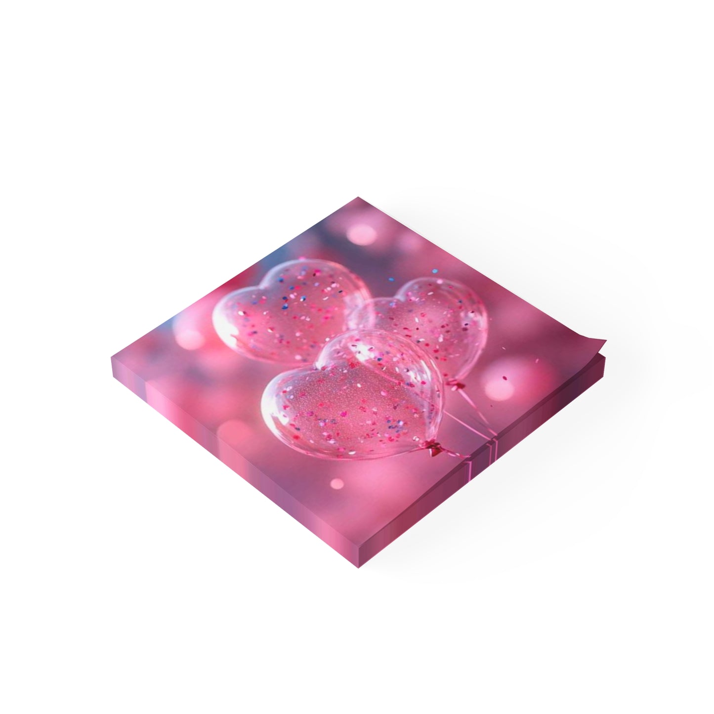 Post-it® Note Pads, pink heart shape design, Sticky Notes, Stationery, Office Supplies, Cute Desk Accessories, Reminder Cards