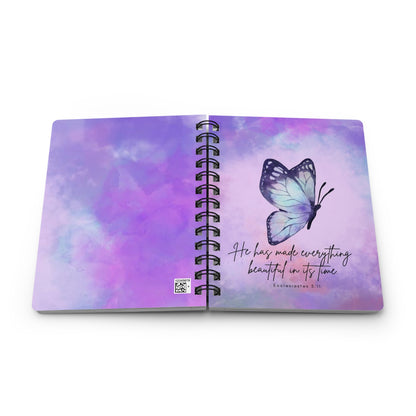 Inspirational Spiral Bound Journal with Butterfly Design, Perfect for Journaling, Gift for Her, Notes, Creativity, Boost Motivation