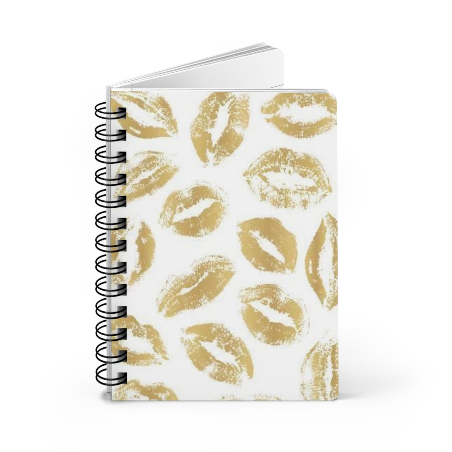 Glamorous Kisses Spiral Bound Journal, Lip Print Notebook for Writers, Gift for Friends, Ideal for Journaling, Daily Planner, Valentine's