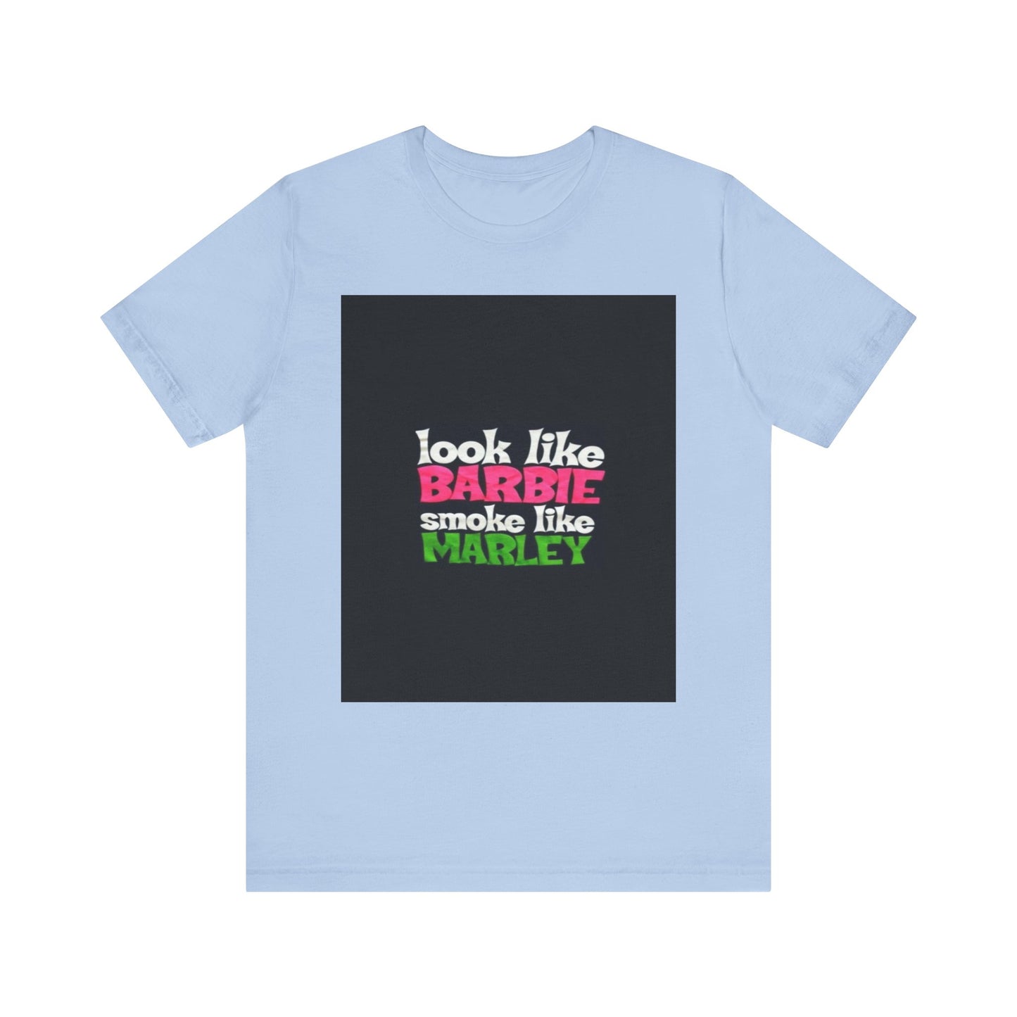 Barbie & Marley Print Tee, Fun Shirt for Parties, Gift for Friends, Casual Wear, Summer Outfit, Unique Graphic Tee