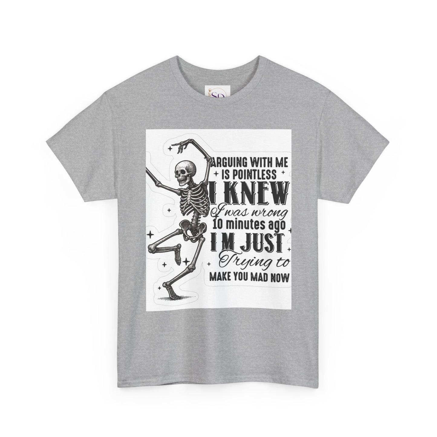 Skeleton Humor Unisex Heavy Cotton Tee - Perfect for Halloween and Casual Wear
