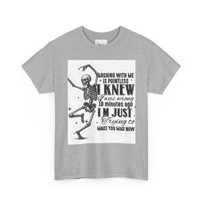 Skeleton Humor Unisex Heavy Cotton Tee - Perfect for Halloween and Casual Wear