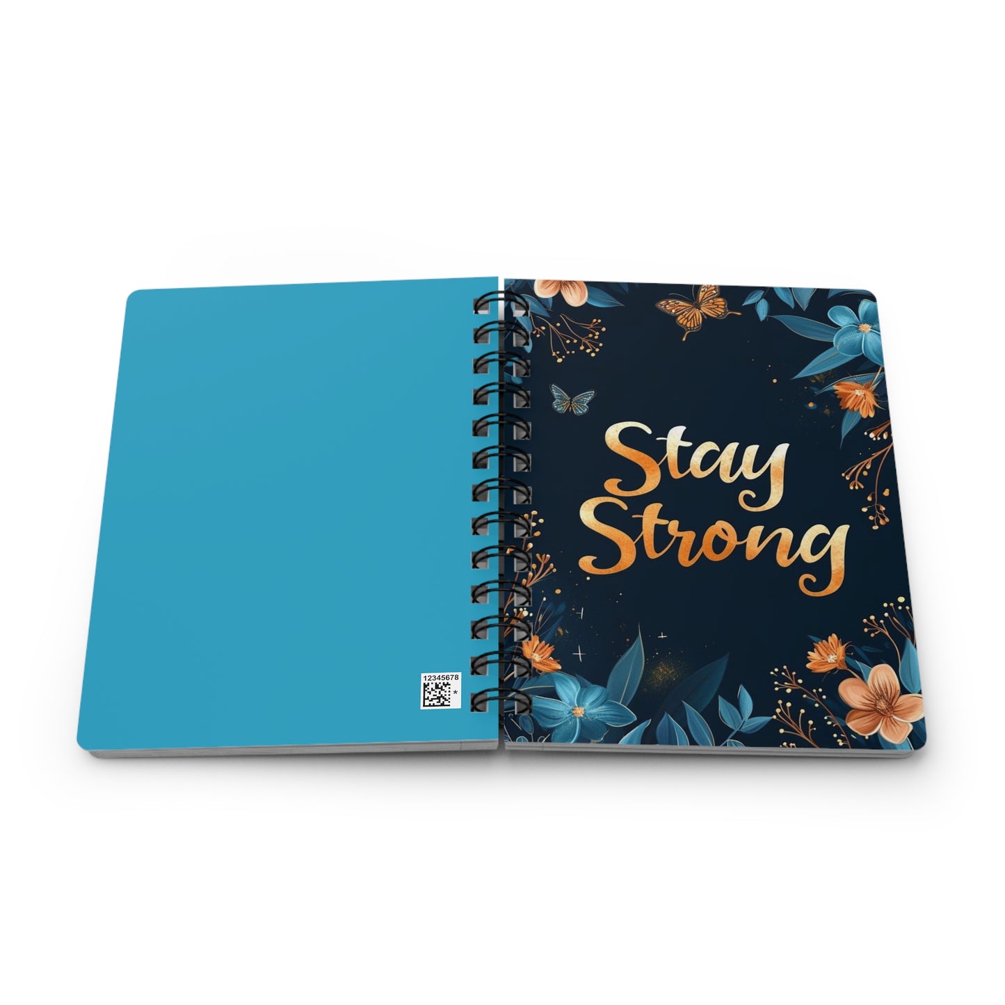 Stay Strong Floral Spiral Bound Journal, Motivational Notebook, Inspirational Gifts, Self-Care Journal, Daily Planner
