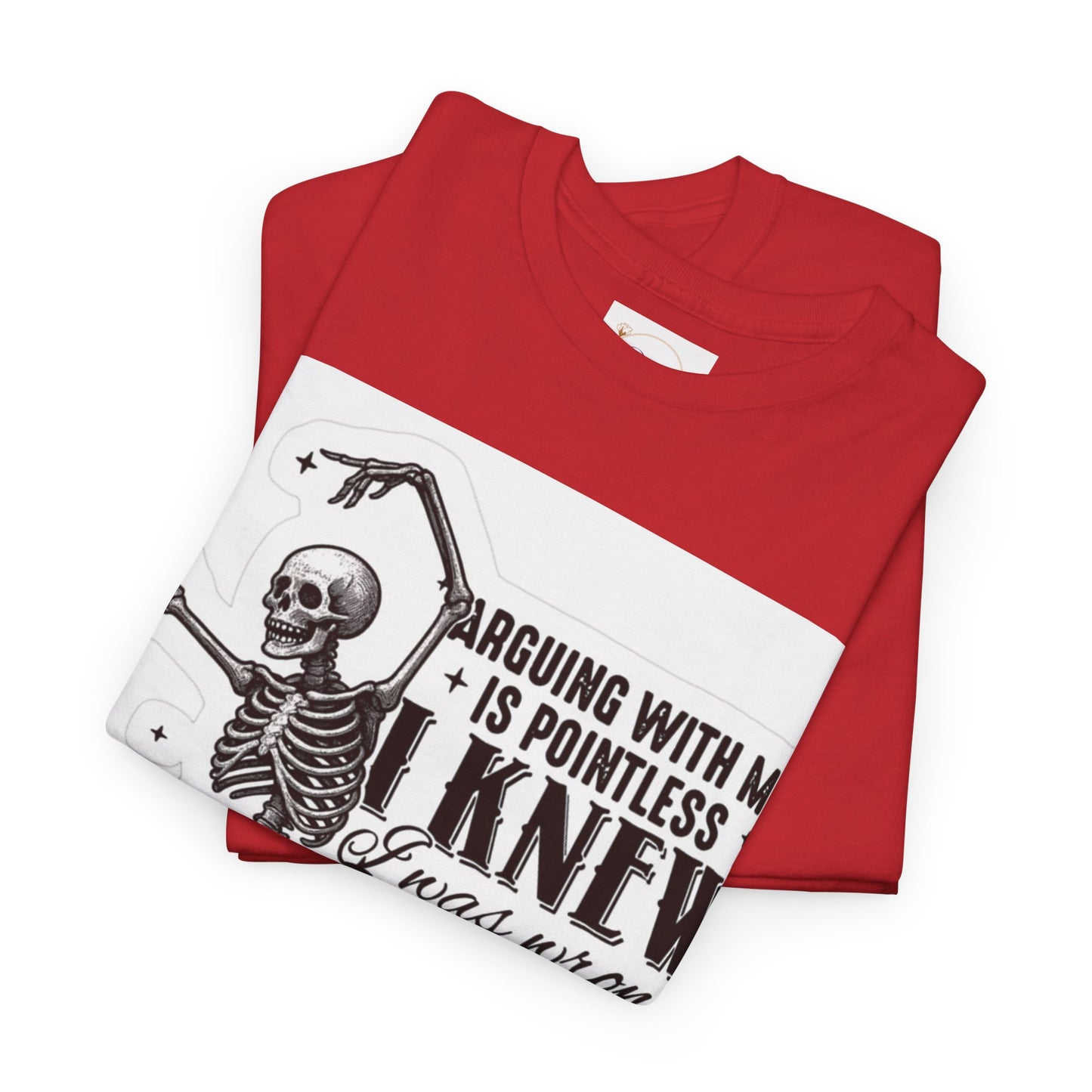 Skeleton Humor Unisex Heavy Cotton Tee - Perfect for Halloween and Casual Wear
