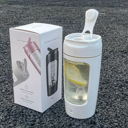 USB Electric Portable Whey Protein Shaker Bottle, Fully Automatic Stirring Cup Rechargeable Gym BA Free Cocktail Blend