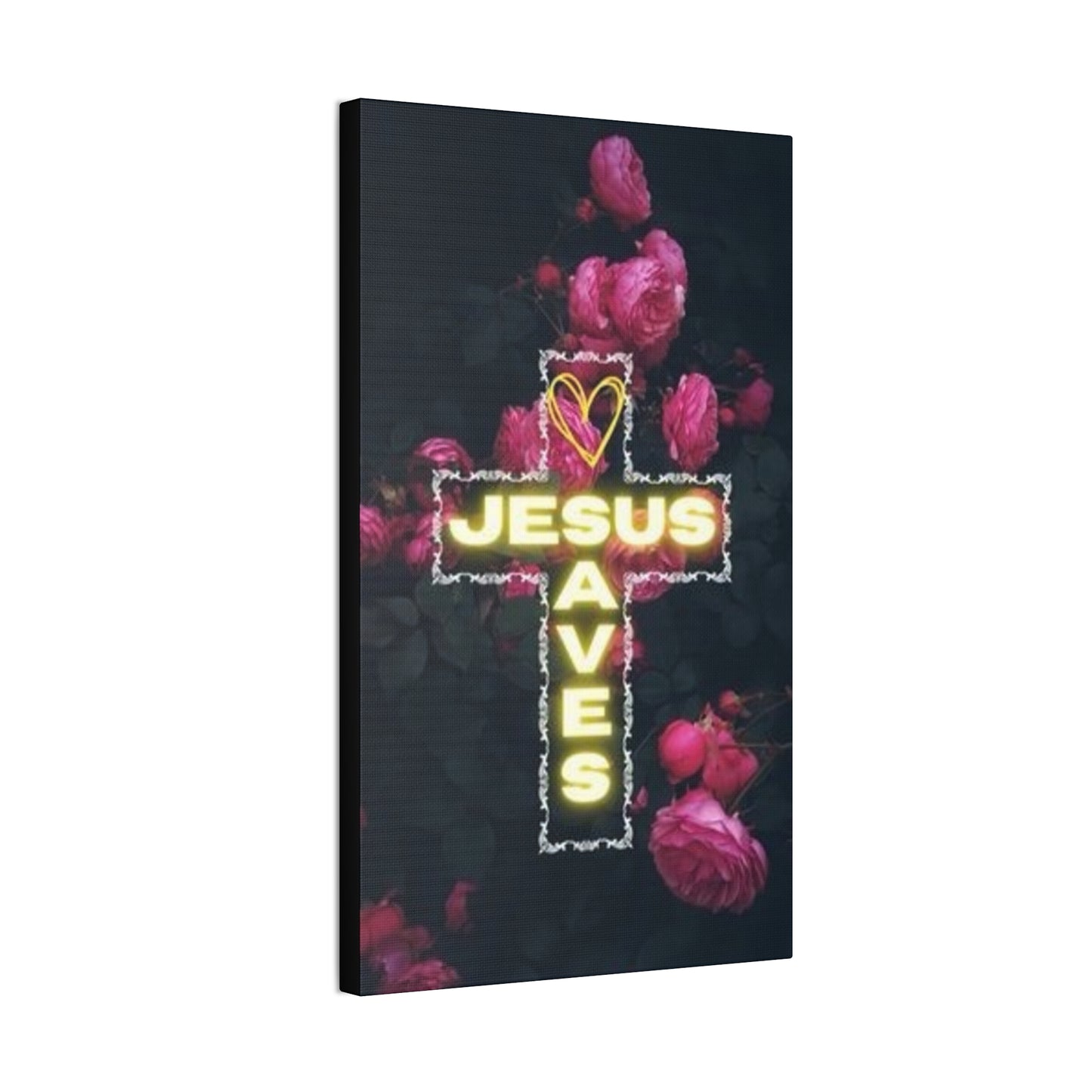 Religious Wall Art, Christian Home Decor, Jesus Saves Canvas, 0.75 inch stretched, Inspirational Gift, Religious Wall Decor, Christian Wall