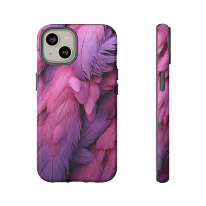 "Rebranding Into A New Badder Bitch" Pink/Purple Feathered Tough Cases