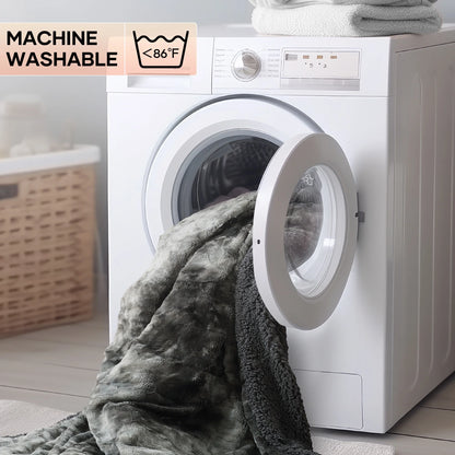 Electric Throw Blanket 50" X 60", Soft Faux Fur Heated Blanket with Large LED Display, 6 Heating Levels, 4 Hours Timer , Tie-Dye Gray