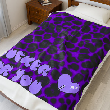 Velvet Cheetah Print ~ Velveteen "Sucker For You" Plush Blanket