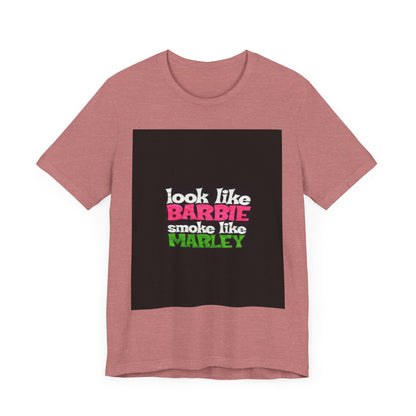 Barbie & Marley Print Tee, Fun Shirt for Parties, Gift for Friends, Casual Wear, Summer Outfit, Unique Graphic Tee