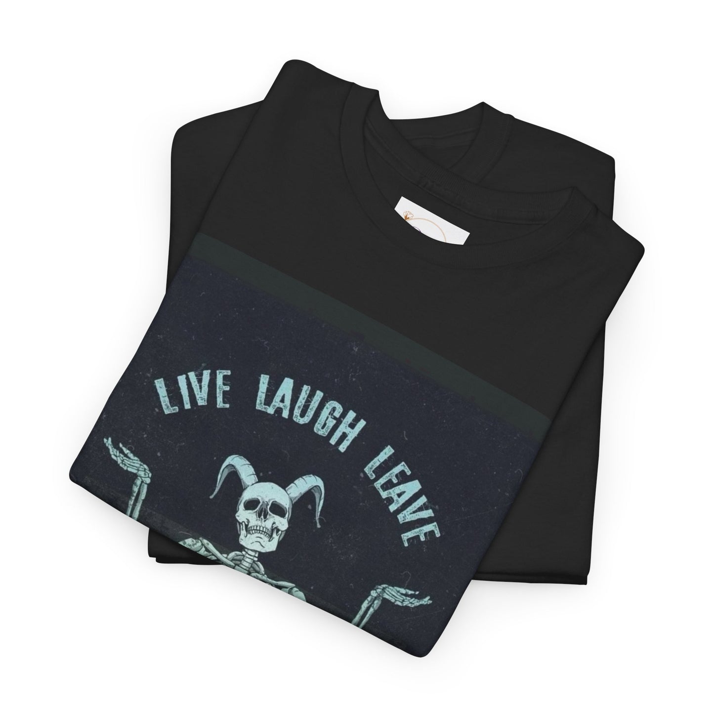 Skeleton Humor Unisex Heavy Cotton Tee - "Live Laugh Leave Me Alone"