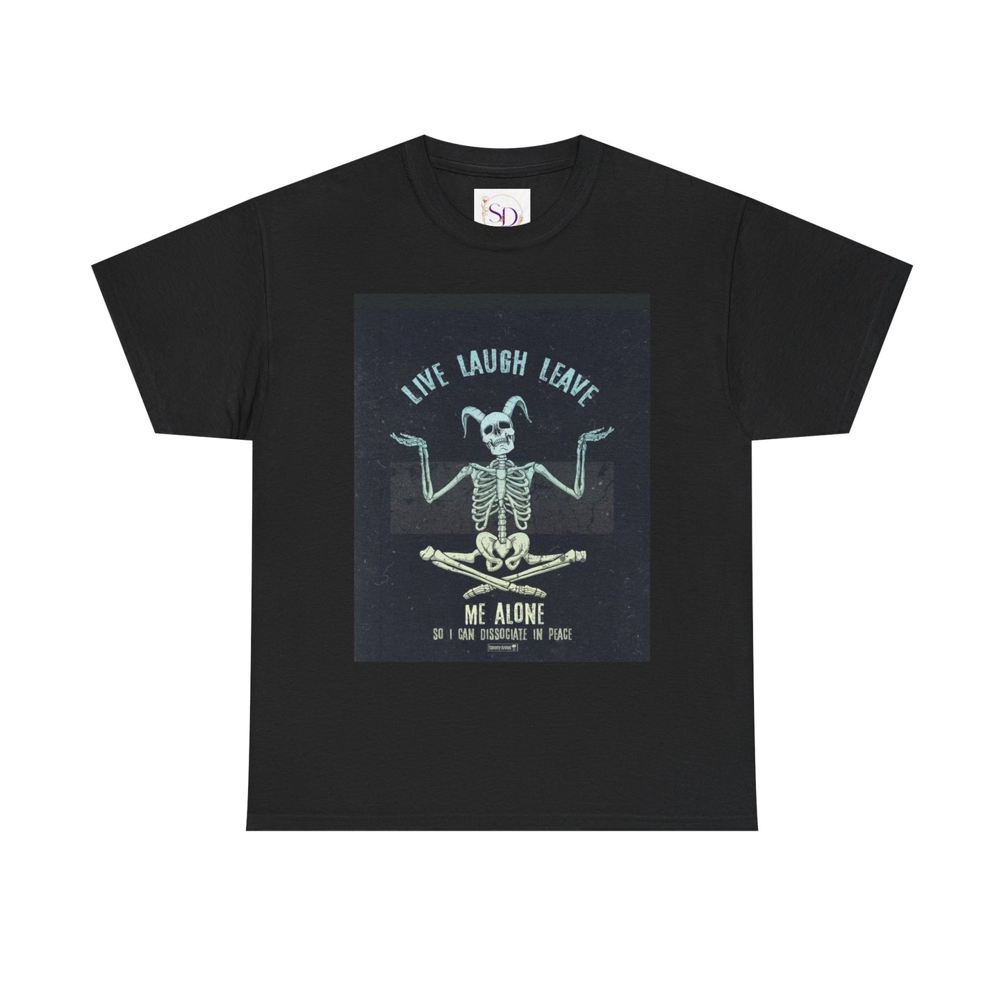 Skeleton Humor Unisex Heavy Cotton Tee - "Live Laugh Leave Me Alone"