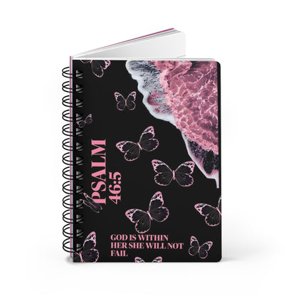 Christian Spiral Journal with Psalms 46:5 Butterfly Design