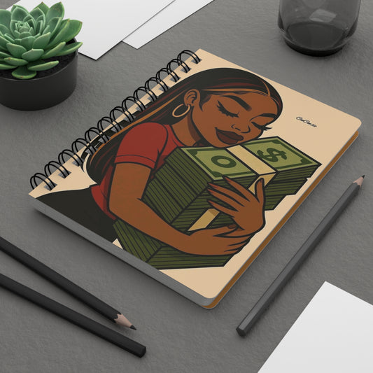 Stylish Spiral Bound Journal - Empowering Art, Motivational Notebook, Gift for Entrepreneurs, Money Mindset Journal, Aesthetic Writing Pad