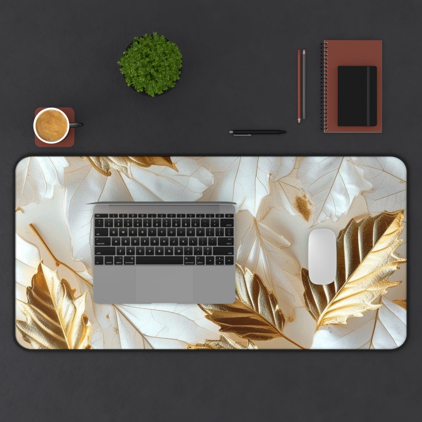 "Rebranding Into A New Badder Bitch!"~ White/Gold Desk Mat