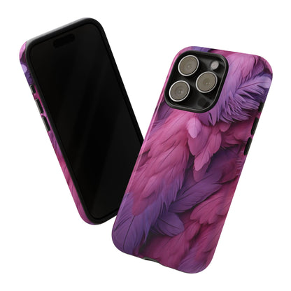 "Rebranding Into A New Badder Bitch" Pink/Purple Feathered Tough Cases