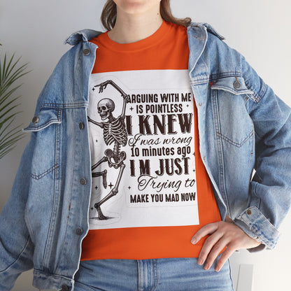Skeleton Humor Unisex Heavy Cotton Tee - Perfect for Halloween and Casual Wear