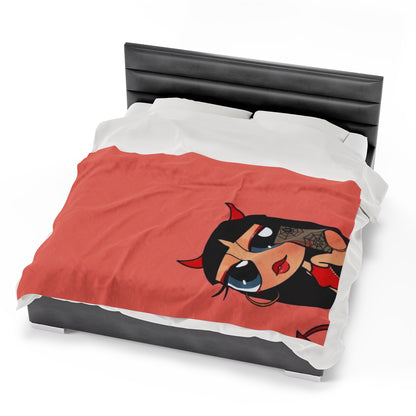 Devilish ImJustAGirl💅🏻🎀🫧~ Velveteen Plush Blanket