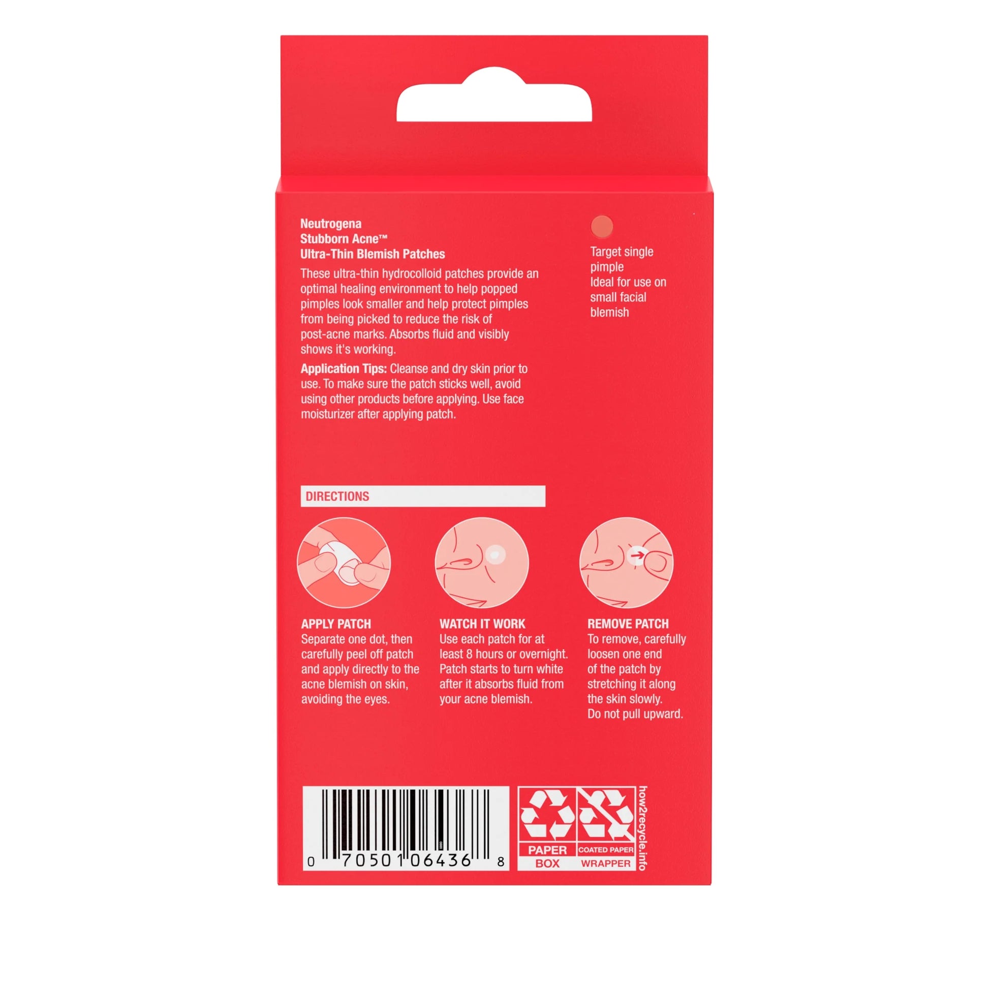 Stubborn Acne Pimple Patches, Hydrocolloid Patches Acne Treatment, 24 Count