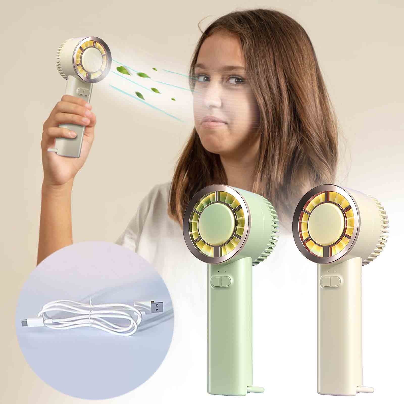 3 Speeds Personal Small Hand Fan, Mini Handheld Fan, Office Fan for Desk, Usb Rechargeable Personal Fan, for Home Office (Pink)