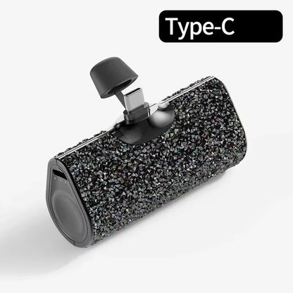 Portable Charger Mobile Power Bank Power Banks Fast Charging Power Bank Shiny Diamond Fashion High Quality 5000Mah