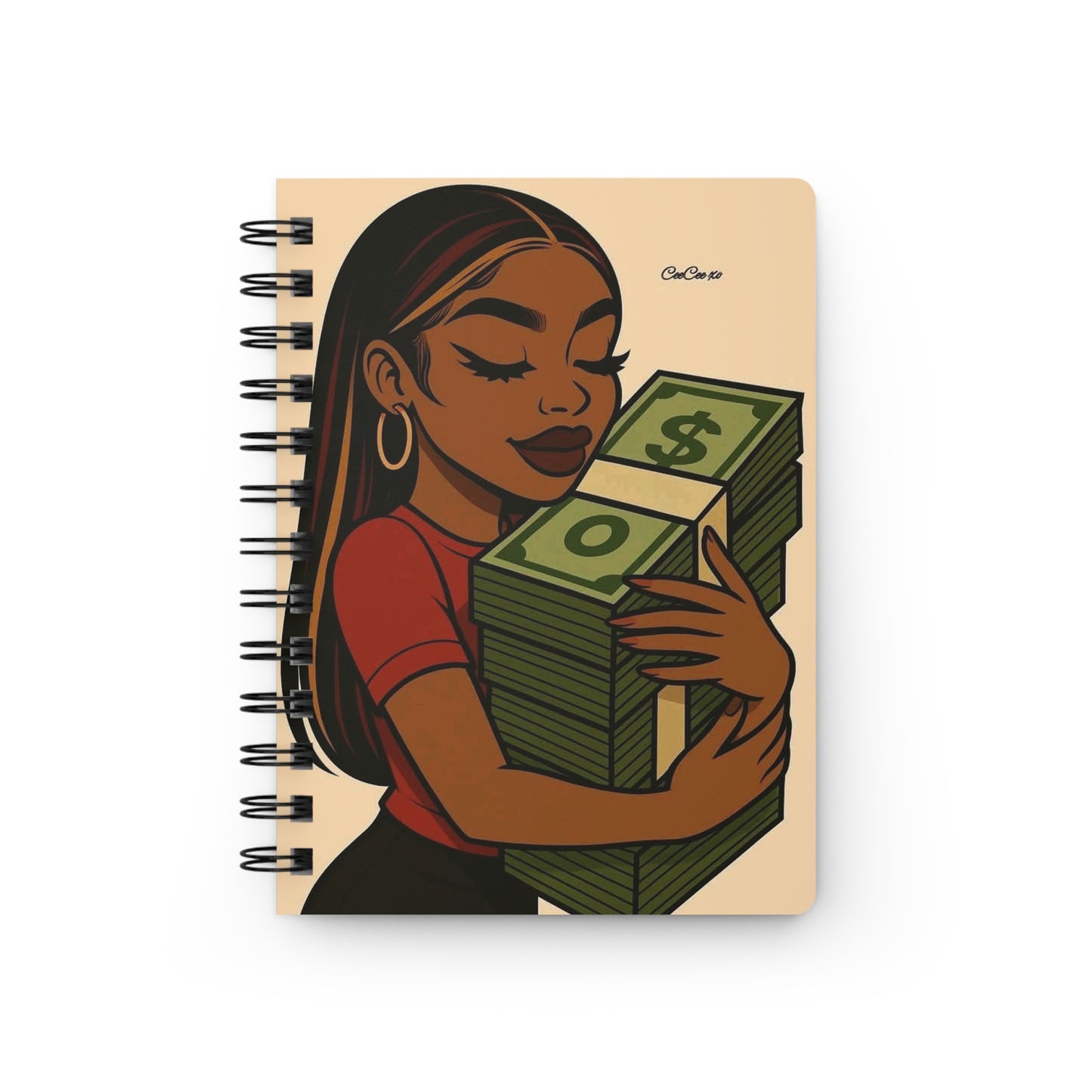 Stylish Spiral Bound Journal - Empowering Art, Motivational Notebook, Gift for Entrepreneurs, Money Mindset Journal, Aesthetic Writing Pad