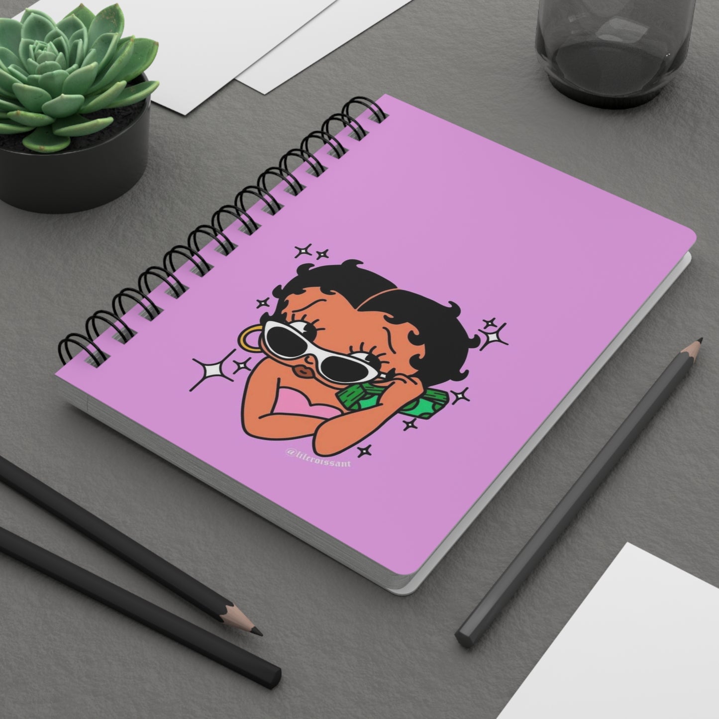 Stylish Betty Boop Spiral Bound Journal, Trendy Diary, Gift for Students, Cute Writing Notebook, Budget Planner, Motivational Journal