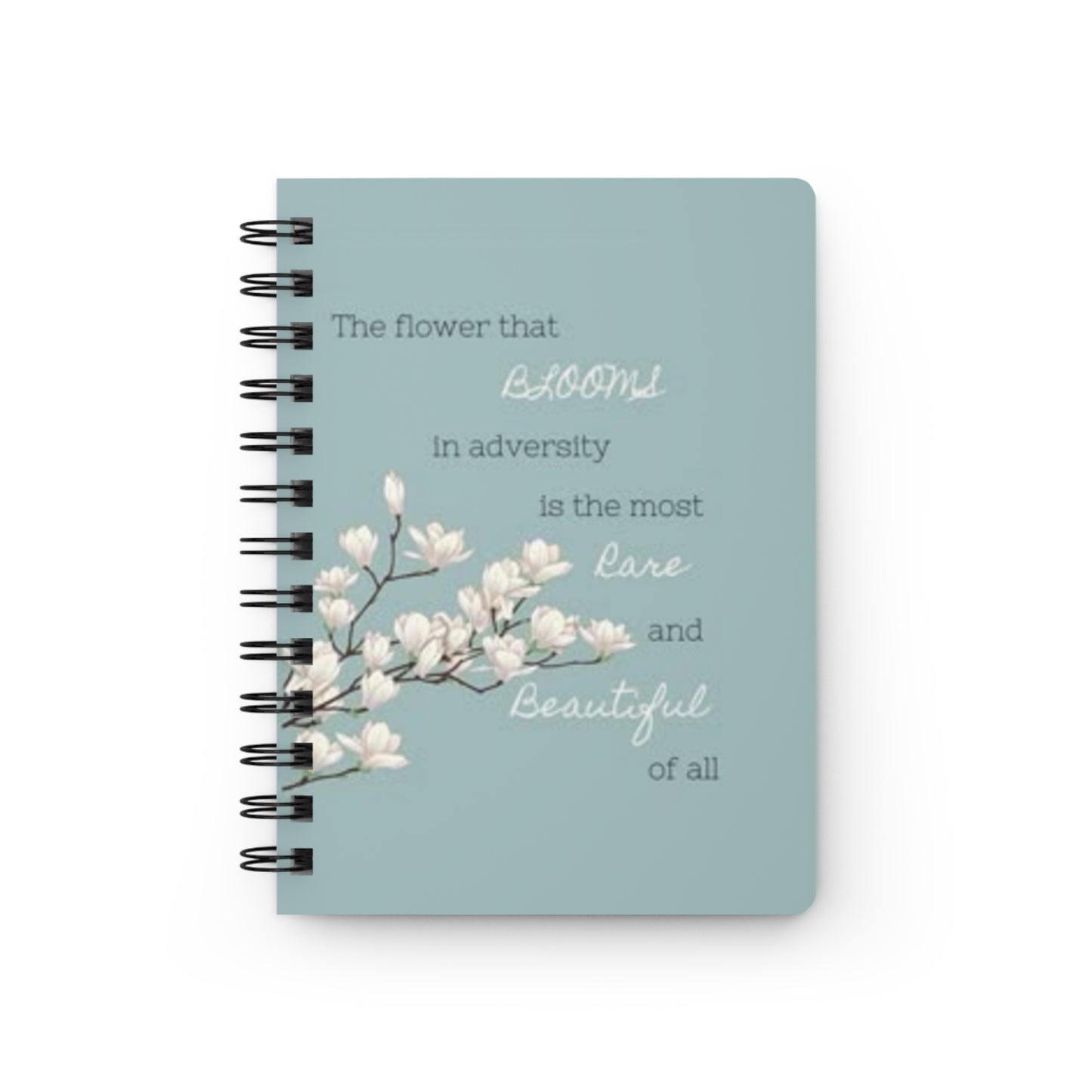 Inspirational Spiral Bound Journal, Motivational Notebook, Self-Care Journal, Gift for Writers, Mindfulness Diary, Watercolor Flower Design