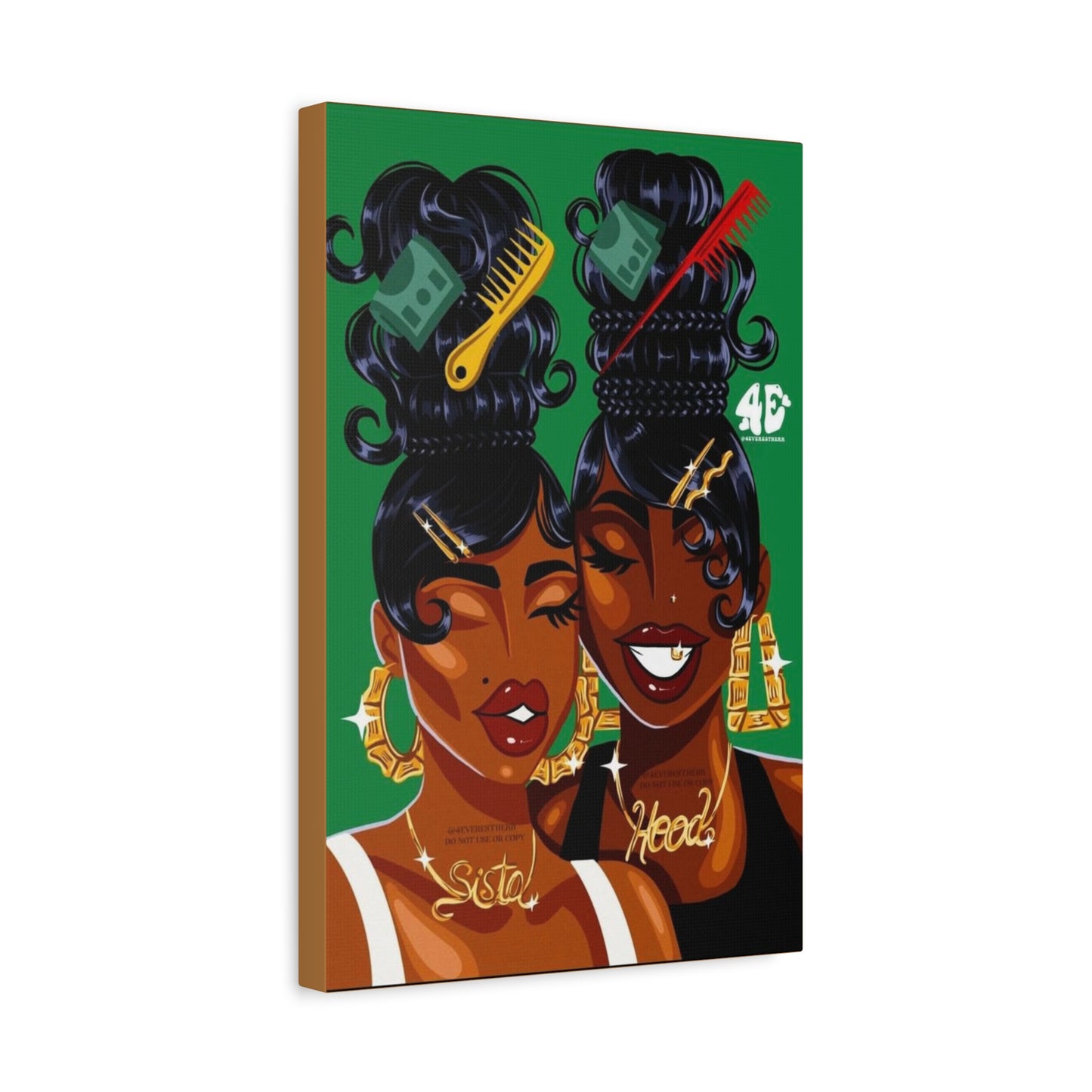 Sisterhood Canvas Print, Bold Black Girl Art, Home Decor, Unique Gift, Inspirational Wall Art, Afrocentric Gift, Celebration of Culture