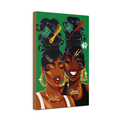 Sisterhood Canvas Print, Bold Black Girl Art, Home Decor, Unique Gift, Inspirational Wall Art, Afrocentric Gift, Celebration of Culture