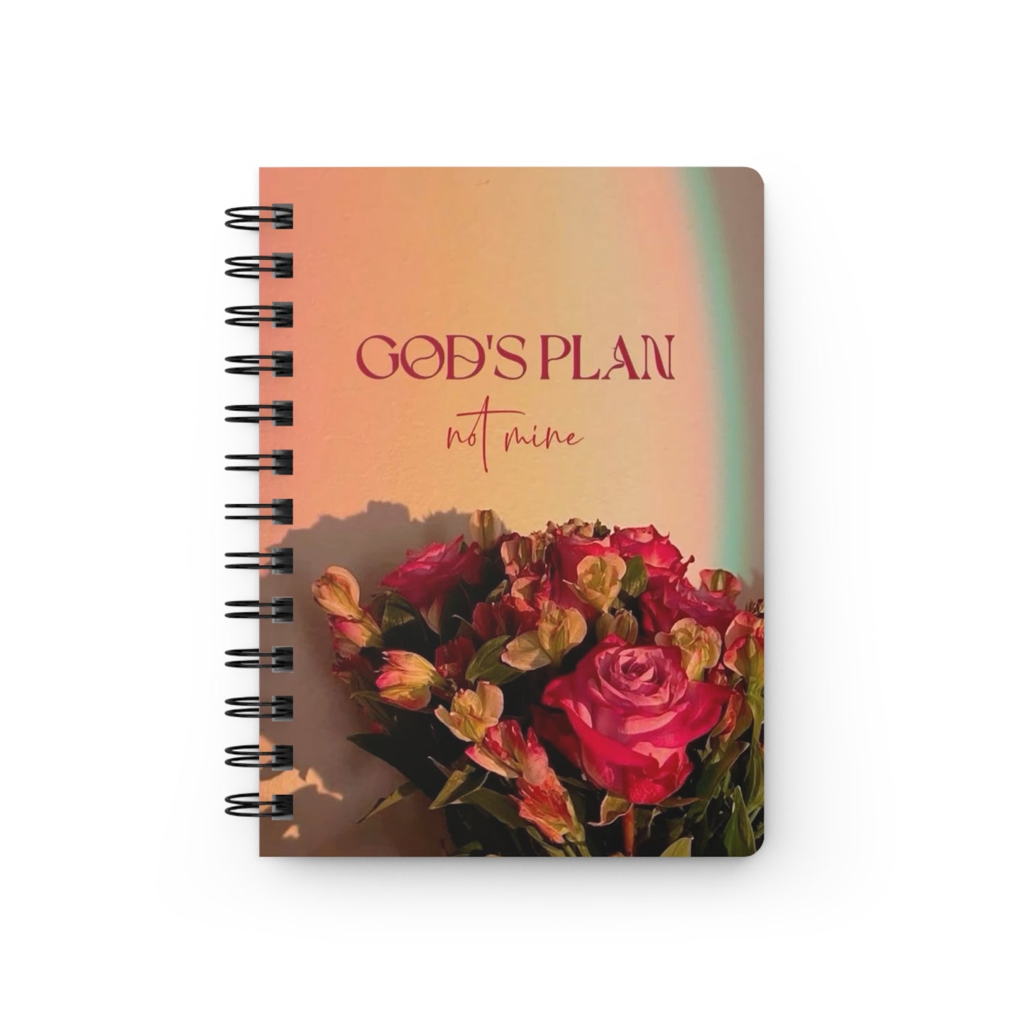 God's Plan Inspirational Spiral Bound Journal, Motivational Notebook, Gift for Teens, Christian Journal, Prayer Journal, Floral Design