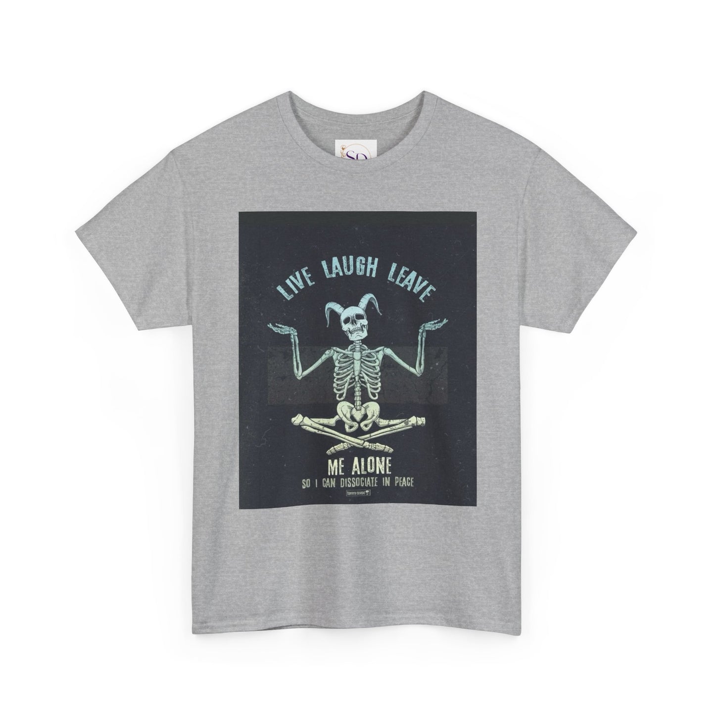 Skeleton Humor Unisex Heavy Cotton Tee - "Live Laugh Leave Me Alone"