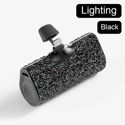 Portable Charger Mobile Power Bank Power Banks Fast Charging Power Bank Shiny Diamond Fashion High Quality 5000Mah