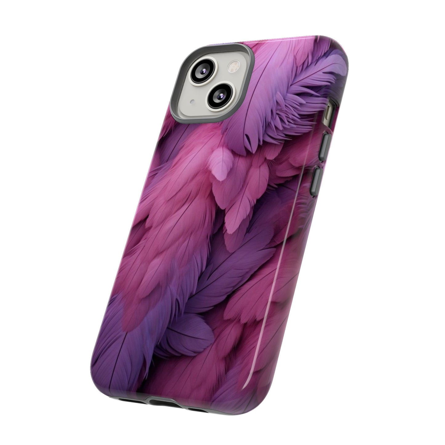 "Rebranding Into A New Badder Bitch" Pink/Purple Feathered Tough Cases