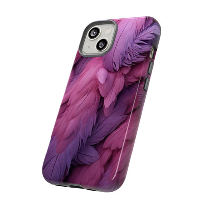 "Rebranding Into A New Badder Bitch" Pink/Purple Feathered Tough Cases