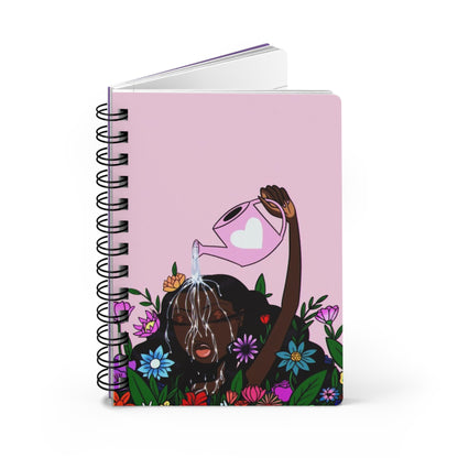 Bloom Spiral Bound Journal, Nourish Your Mind Body Soul Notebook, Inspirational Quote Diary, Wellness Planner, Self Care Gift, Gratitude