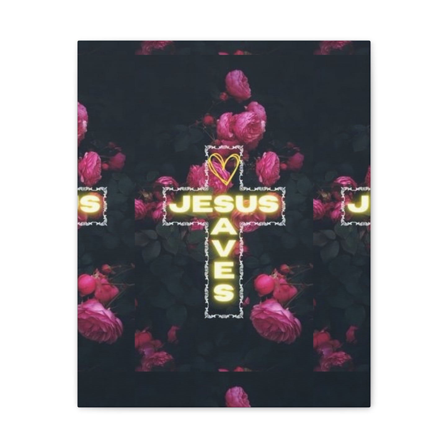 Religious Wall Art, Christian Home Decor, Jesus Saves Canvas, 0.75 inch stretched, Inspirational Gift, Religious Wall Decor, Christian Wall