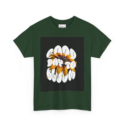 Good Day to Bloom Unisex Heavy Cotton Tee, Floral Graphic Tee, Spring Edition T-Shirt, Casual Gift, Nature Lover Apparel