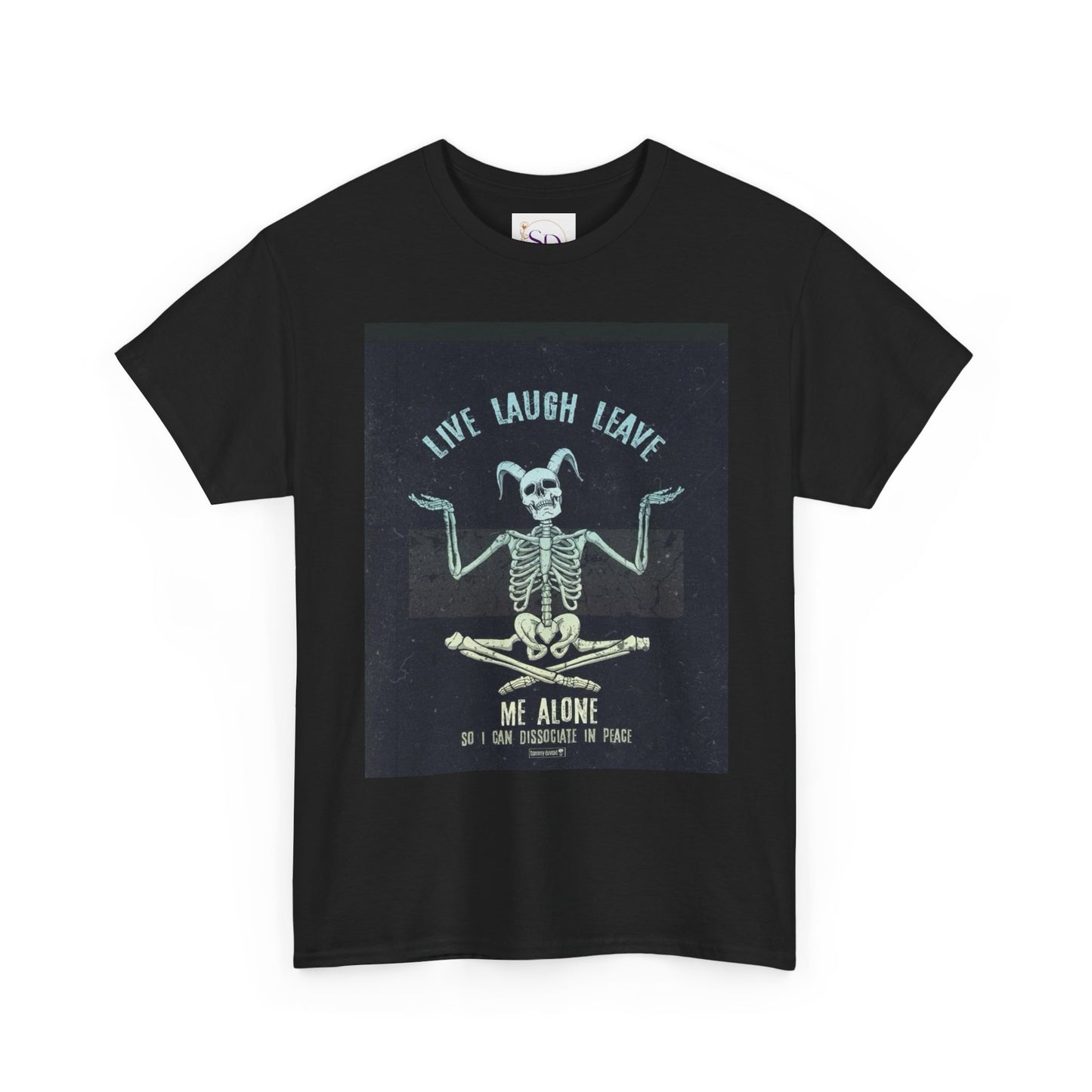 Skeleton Humor Unisex Heavy Cotton Tee - "Live Laugh Leave Me Alone"