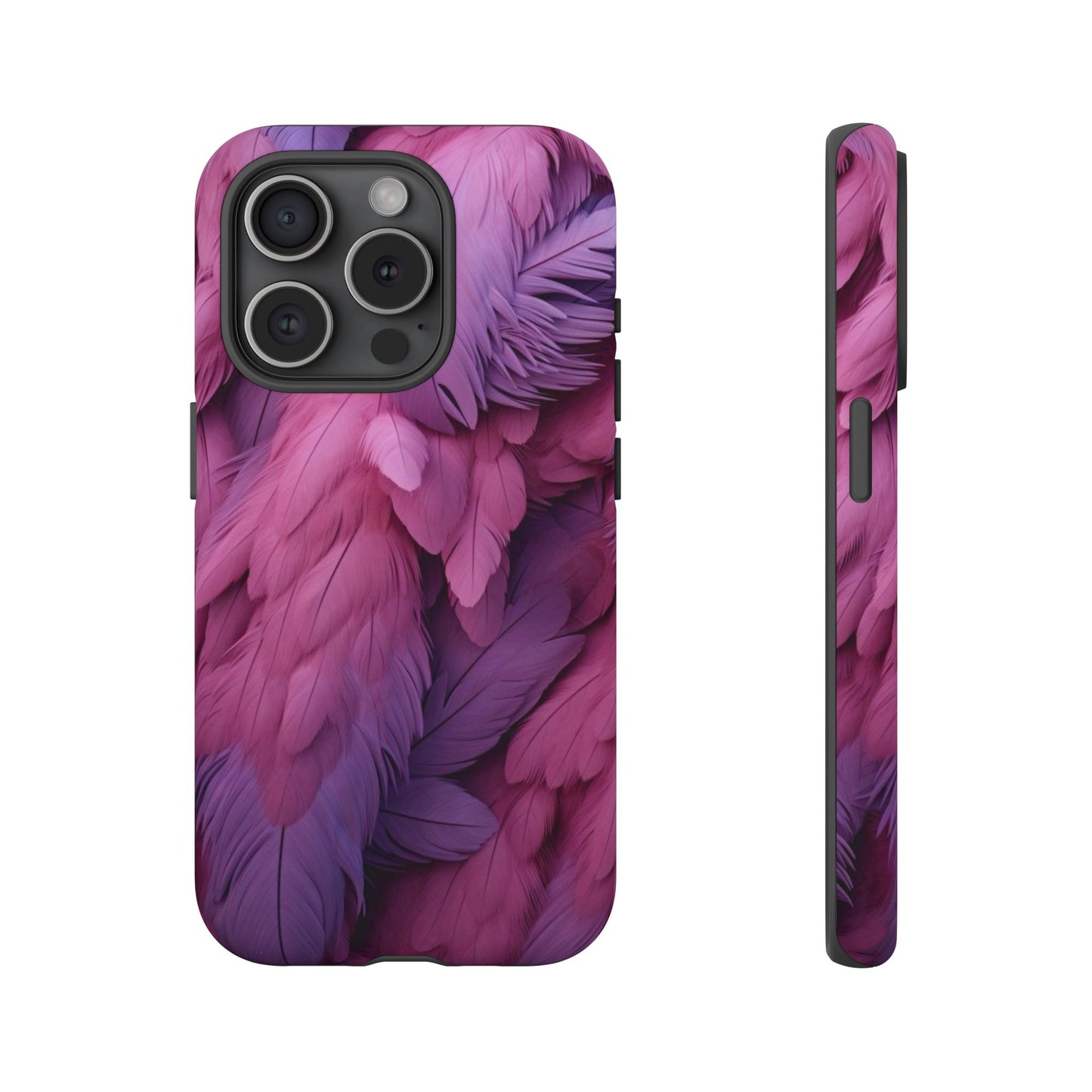 "Rebranding Into A New Badder Bitch" Pink/Purple Feathered Tough Cases
