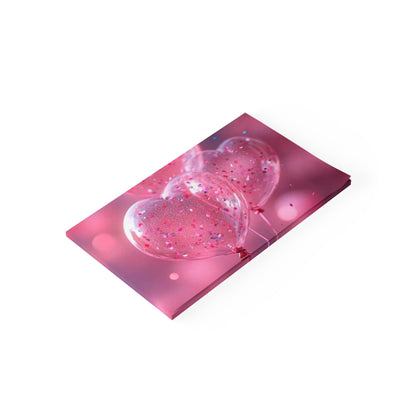 Post-it® Note Pads, pink heart shape design, Sticky Notes, Stationery, Office Supplies, Cute Desk Accessories, Reminder Cards