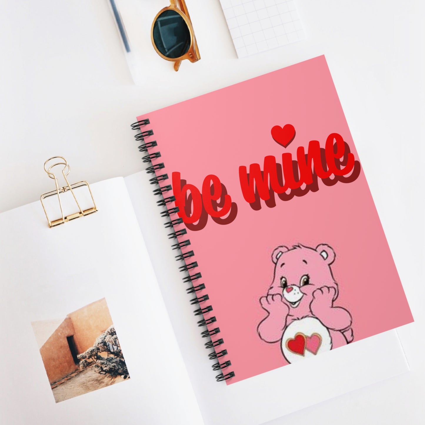 Valentine's Day Be Mine Carebear Spiral Notebook - Ruled Line