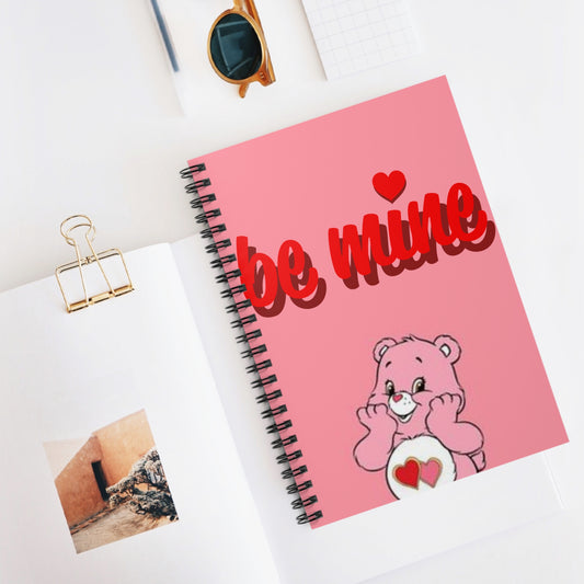 Valentine's Day Be Mine Carebear Spiral Notebook - Ruled Line